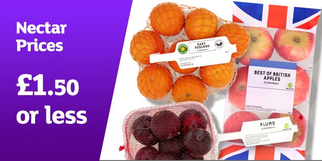 Family fruit, £1.50 or less.